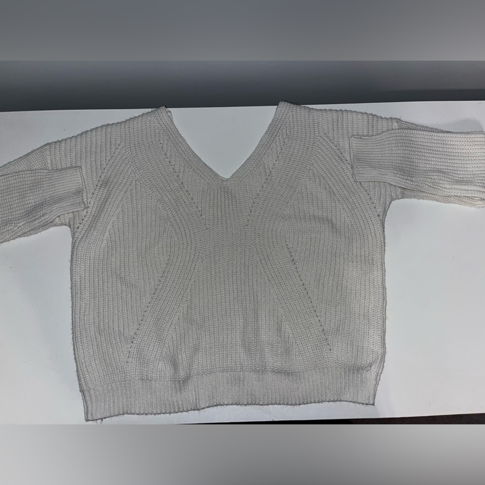 White Proof Apparel V Neck Sweater Large